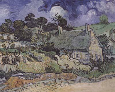Vincent Van Gogh Thatched Cottages at Cordeville,at Auvers-sur-Oise (mk06) Germany oil painting art